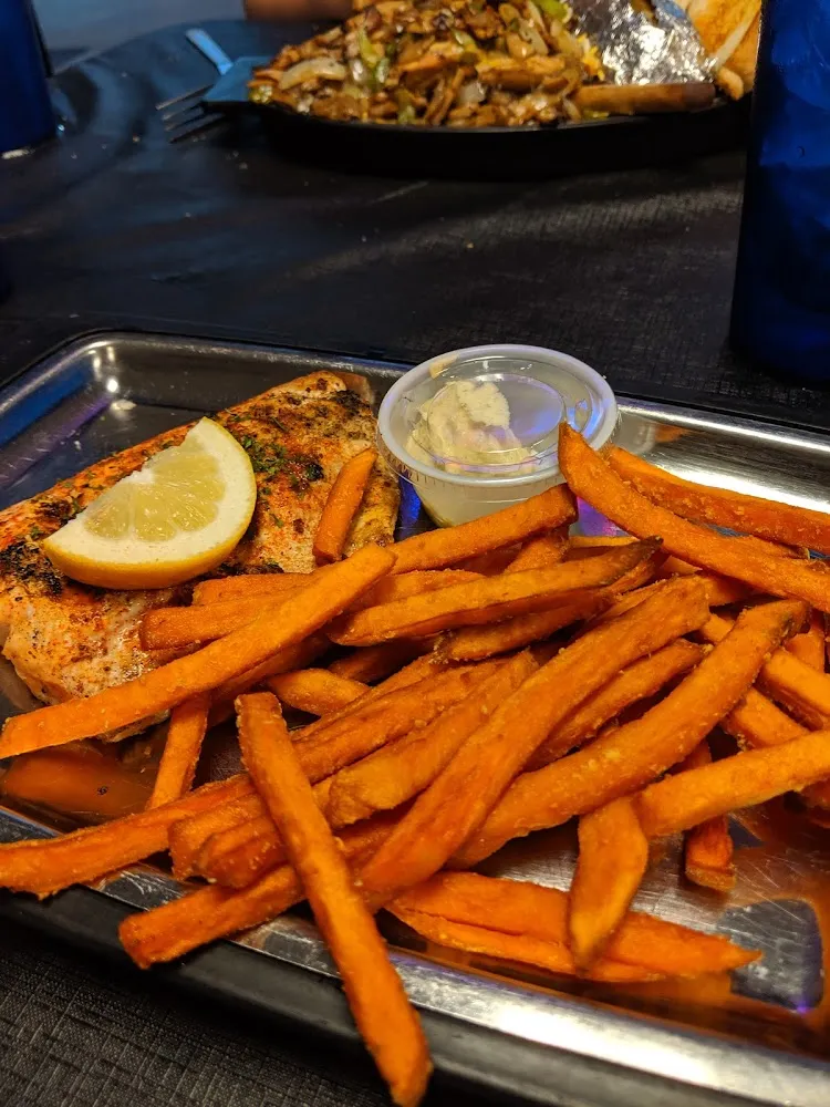Salmon and Sweet Potato Fries